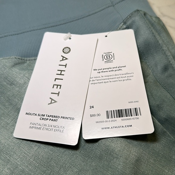 NWT Athleta Nolita Slim Tapered Print Crop Size 24 - Picture 6 of 10